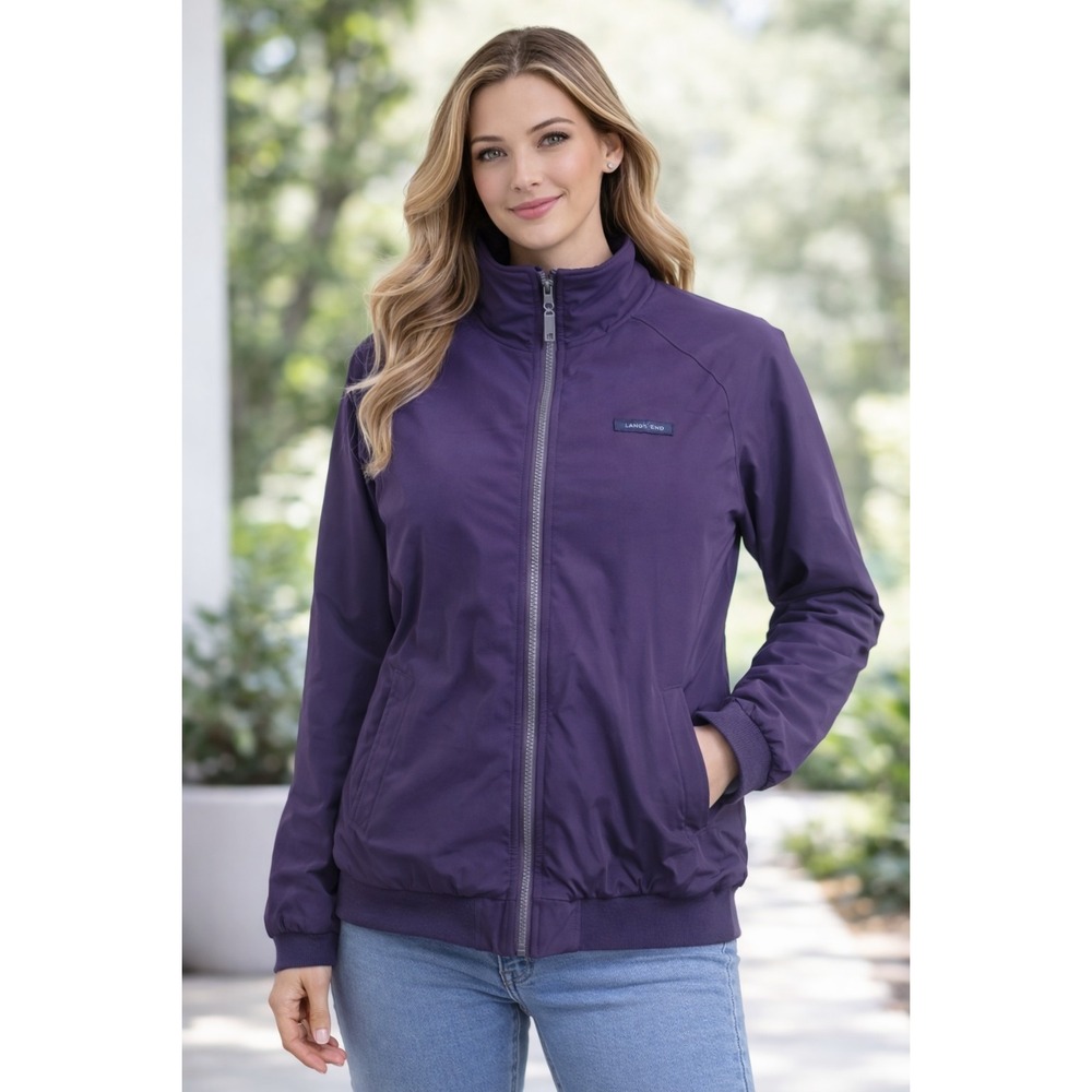 Lands End Squall Purple Jacket Womens XS Fleece Lined Insulated Coat